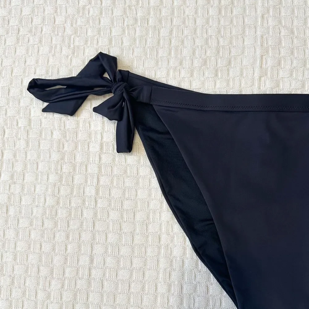 NWT Good American Size 2XL Black Hip Hug Ties at Side Bottom Bikini